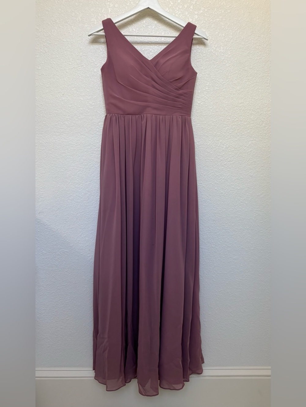 Azazie Keyla Dusty Mauve V-Neck Chiffon Maxi Dress